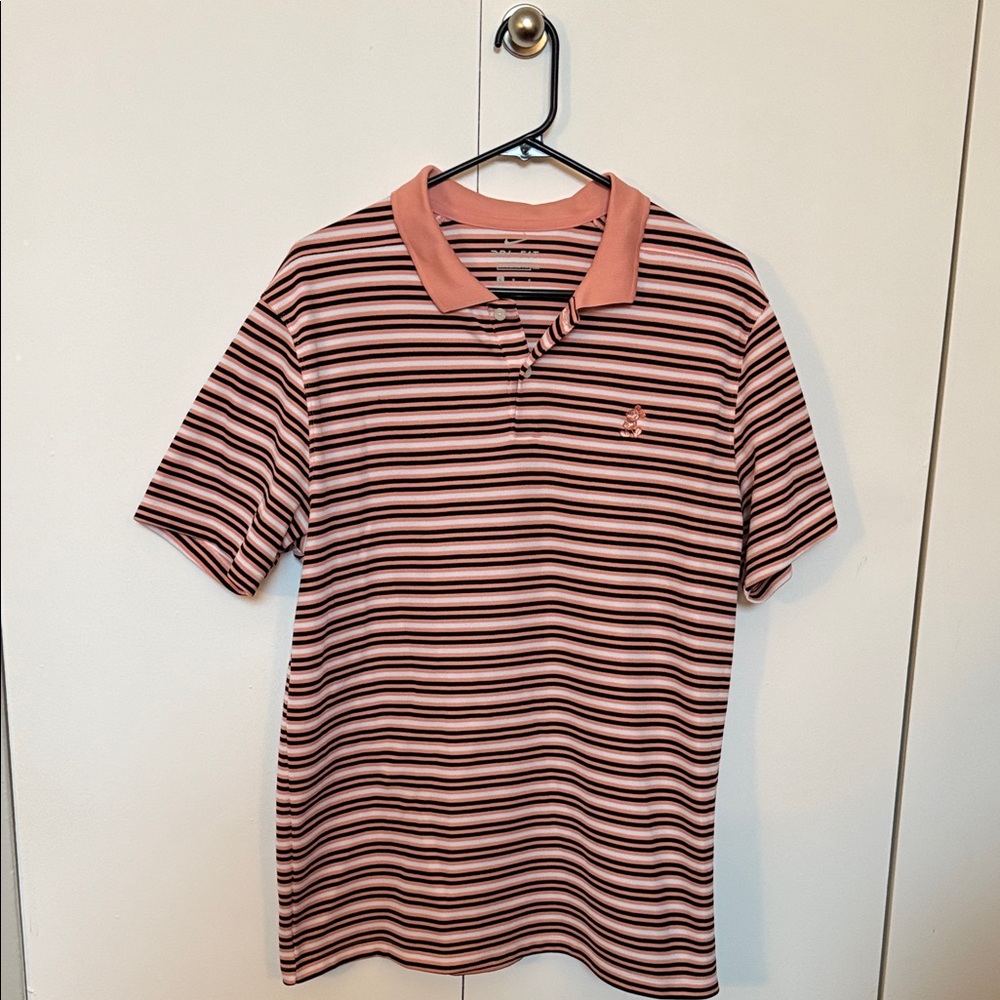 Striped Coral Mickey Polo Shirt